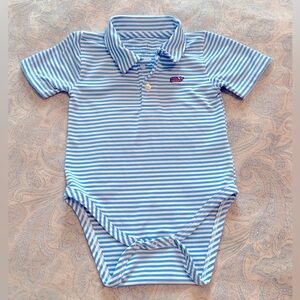 Vineyard Vines Blue and White Striped Polo Shirt
